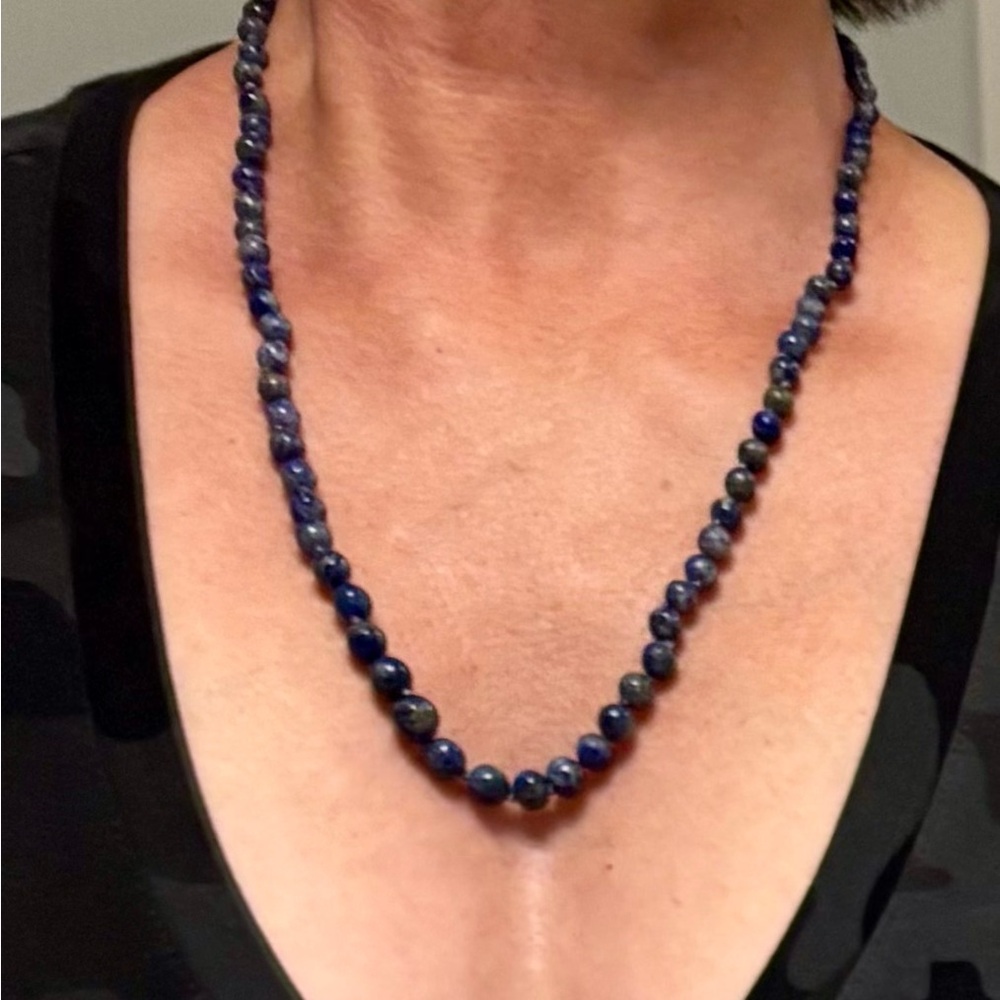 Beautiful rustic Lapis Lazuli Blue Beaded Necklace